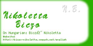nikoletta biczo business card
