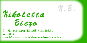 nikoletta biczo business card